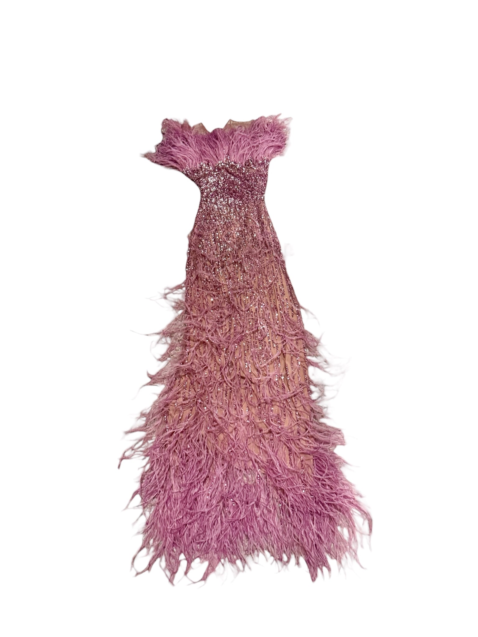 pink ostrich feather dress Peach Pink Asymmetric Feather Dress One Shoulder Dress Wedding Guest Outfit Bridal Dress Baby Shower Dress Feathers Kaftan Sleeve