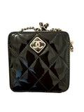 Chanel Black Patent Quilted Crossbody Mini Bag