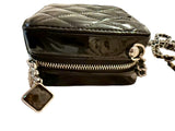 Chanel Black Patent Quilted Crossbody Mini Bag