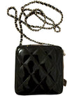 Chanel Black Patent Quilted Crossbody Mini Bag