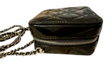 Chanel Black Patent Quilted Crossbody Mini Bag