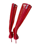 LeSilla Red Mesh Leather Laced Boots Sz 39