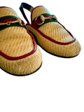 Gucci Canvas Princeton Horsebit Web Mules Unisex Sz 27
