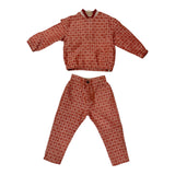 Gucci Geometric GG Red/Beige Jacket & Jeans Set Sz 36 months
