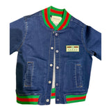 Gucci Infant Denim Logo Bomber Jacket Sz 18/24 Months