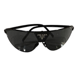 Prada PR 69ZS Black/Dark Grey Logo Shield Sunglasses Unisex