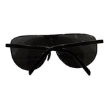 Prada PR 69ZS Black/Dark Grey Logo Shield Sunglasses Unisex