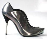 Giuseppe Zanotti Gray Metallic Laced Shoes Sz 38