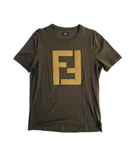 Fendi Army Green Logo T-shirt Sz XL