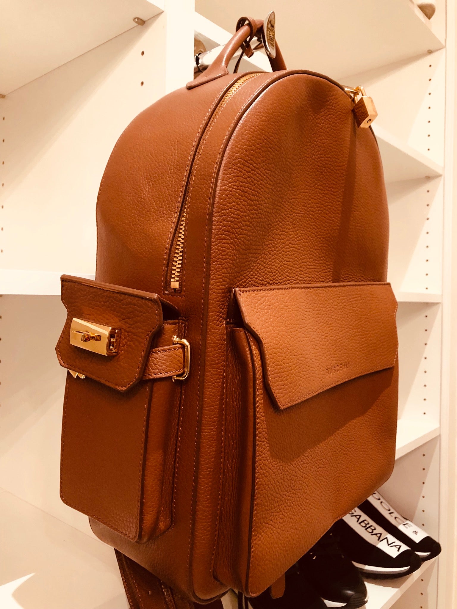 Buscemi PHD Leather Backpack in Whiskey – Wopsters Closet Buscemi PHD Leather Backpack in Whiskey – Wopsters Closet