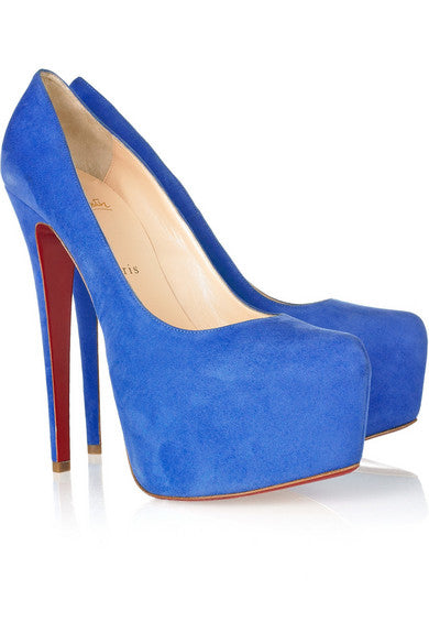 Christian louboutin blue suede heels hotsell