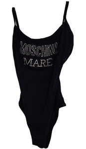 Moschino Vintage Crystal Swimsuit Bodysuit Sz XS
