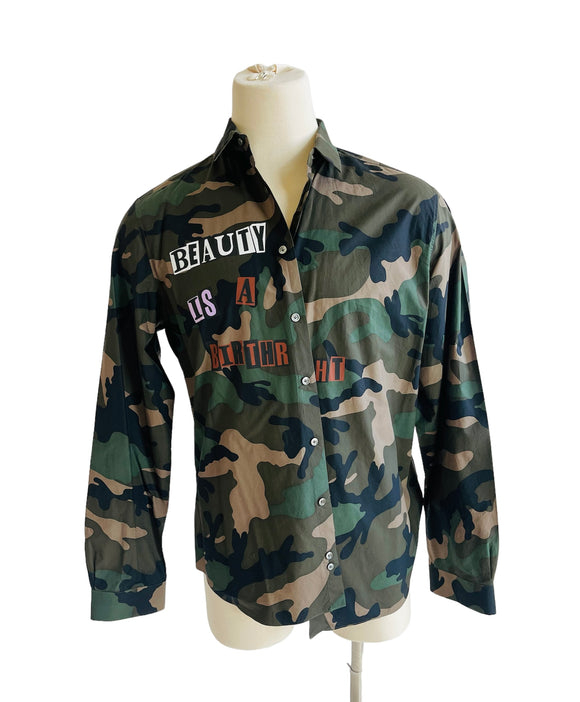 Valentino Camouflage Shirt Jacket Sz XL