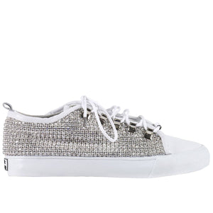 Black Dioniso White Crystal Sneakers 38
