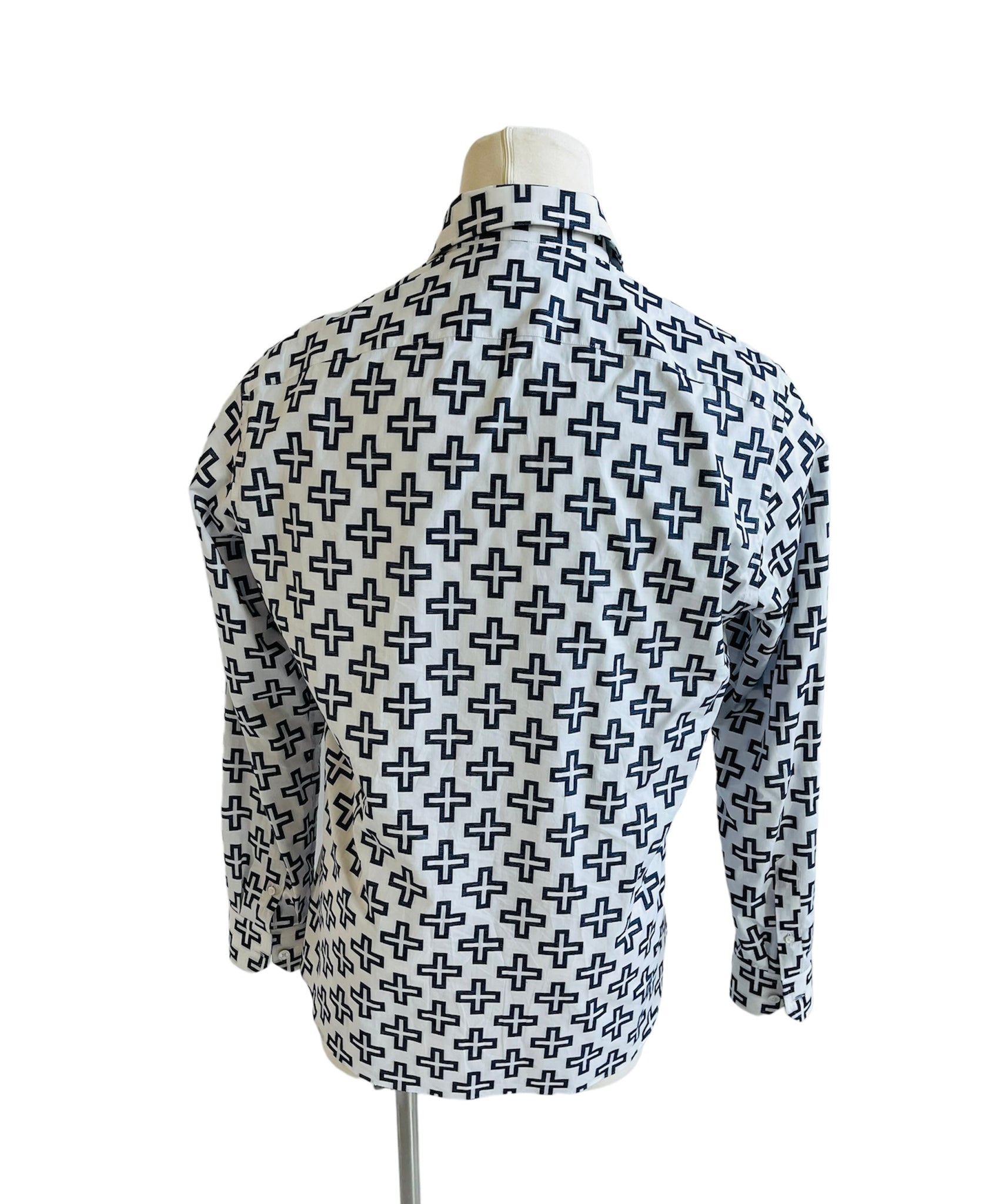 Louis Vuitton White Cross Button Down Shirt Sz XL Wopsters Closet Louis Vuitton White Cross Button Down Shirt Sz XL Wopsters Closet