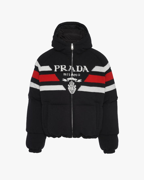 Prada Cashmere Logo Down Jacket Sz XL