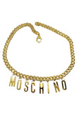 Moschino Gold Logo Chain Belt Sz Sm