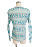Chanel Vintage Logo V Neck Tunic Top Sz S/M