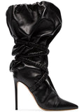 Alexandre Vauthier Dune Black Leather Ankle Boots Sz 39