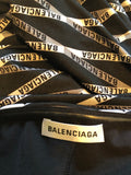 Balenciaga Logo Off Shoulder Ruched Dress Sz Sm 36