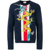 Gucci Web Dragon Appliqué Sweater Sz 52