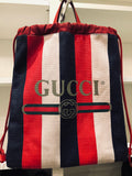 Gucci Striped Drawstring Back Pack