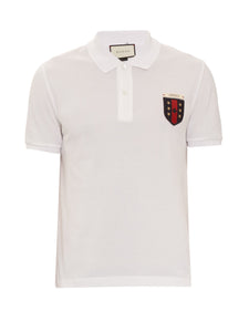 Gucci White Crest Polo Shirt Sz XL