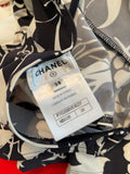 Chanel Navy Floral COCO Beach Swimsuit SZ 38