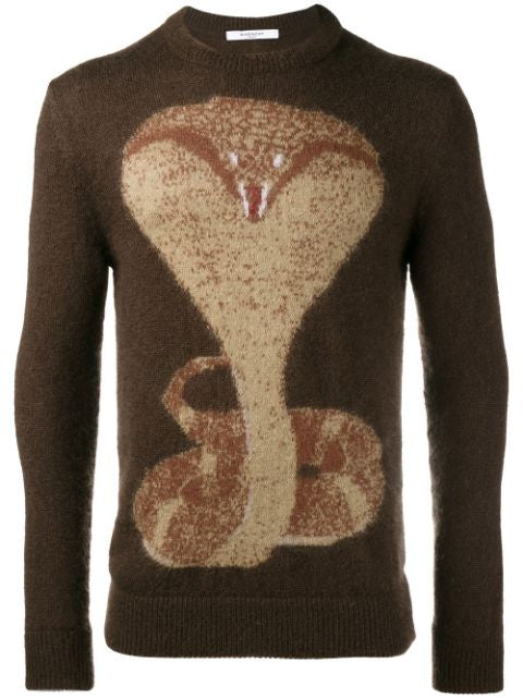 Givenchy Cobra Mohair Intarsia Sweater Sz XL