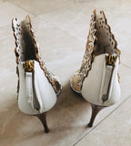 Giuseppe Zanotti White/Gold Ankle Boots Sz 38