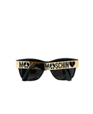 Moschino Vintage Gold/Black Laser Cut Logo Sunglasses