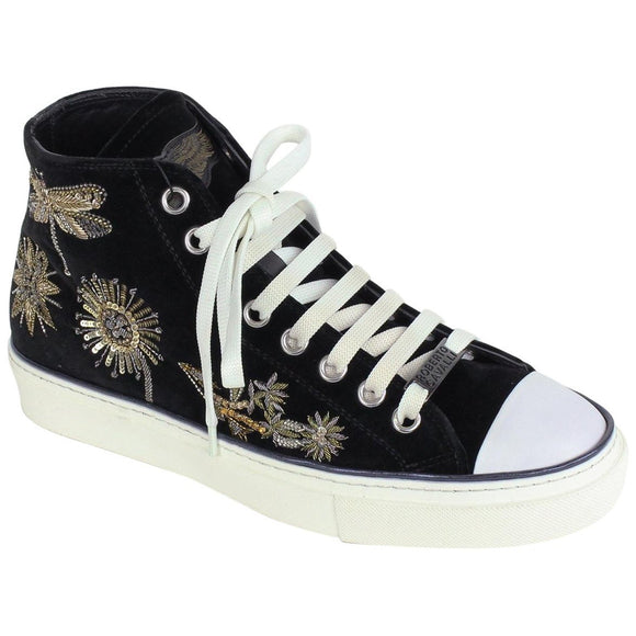 Roberto Cavalli Suede Embroidered Sneakers Sz 45/12