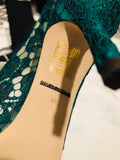Dolce and Gabbana Belluci Green Lace Pumps Sz 38