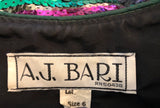 AJ BARI Vintage Sequin Multicolored Crop Jacket Sz 6