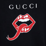 Gucci Mouth Lips Black Jersey Sweatshirt Sz L