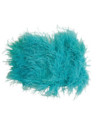 Attico Ostrich Feather & Pearls Mint Blue Top Sz 40