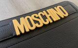 Moschino Black Pebbled Leather Zip-Around Wallet
