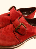 Dolce & Gabbana Suede Dark Red Buckle Shoes Sz 12