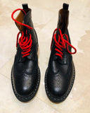 Givenchy Wing Tip Black Leather Combat Boots Sz 12/45