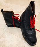 Givenchy Wing Tip Black Leather Combat Boots Sz 12/45