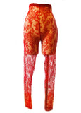 Gucci Red Lace Pants & Top Set Sz Sm