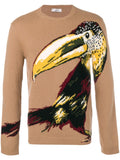 Valentino Brown Toucan Wool Sweater Sz XL