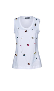 Dolce and Gabbana Jeweled Tank T Shirt Sz XS