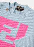 Versace Fendi Fendace Pink Blue Cutout Sweater Sz 52