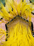 Attico Yellow Feather Sequin Dress Top Sz Sm