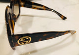 Gucci Havana Strass  Gold Sunglasses