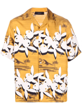AMIRI Playboy Hawaiian Gold Silk Shirt Sz 54