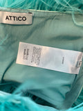 Attico Ostrich Feather & Pearls Mint Blue Top Sz 40