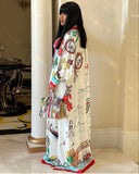 Dolce and Gabbana Vegetable Print Robe Dress Sz 40