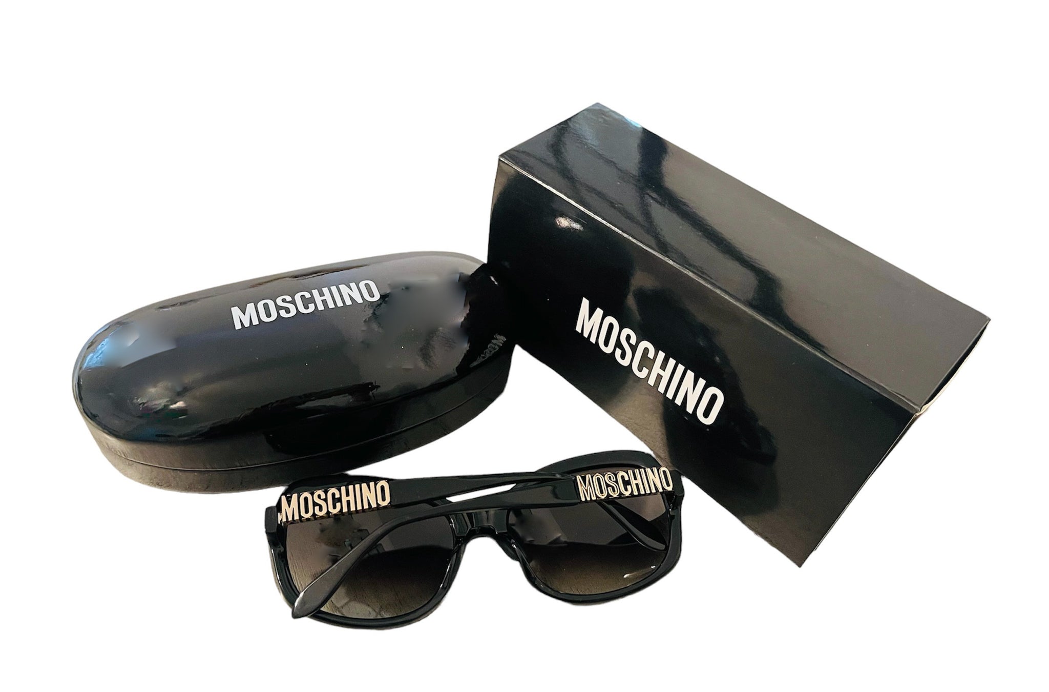 Moschino Black Sunglasses with Gold Lettering Black Vintage Moschino MO 5797 Sunglasses | eBay main image 2